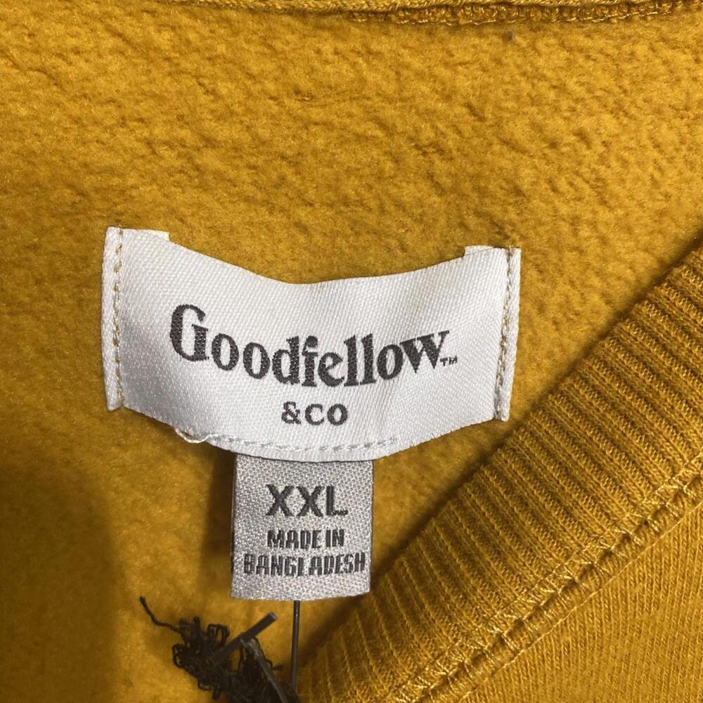 Goodfellow Sweater Mens XXL Yellow Blue Pullover Long Sleeve Crew Neck Adult - Picture 4 of 10